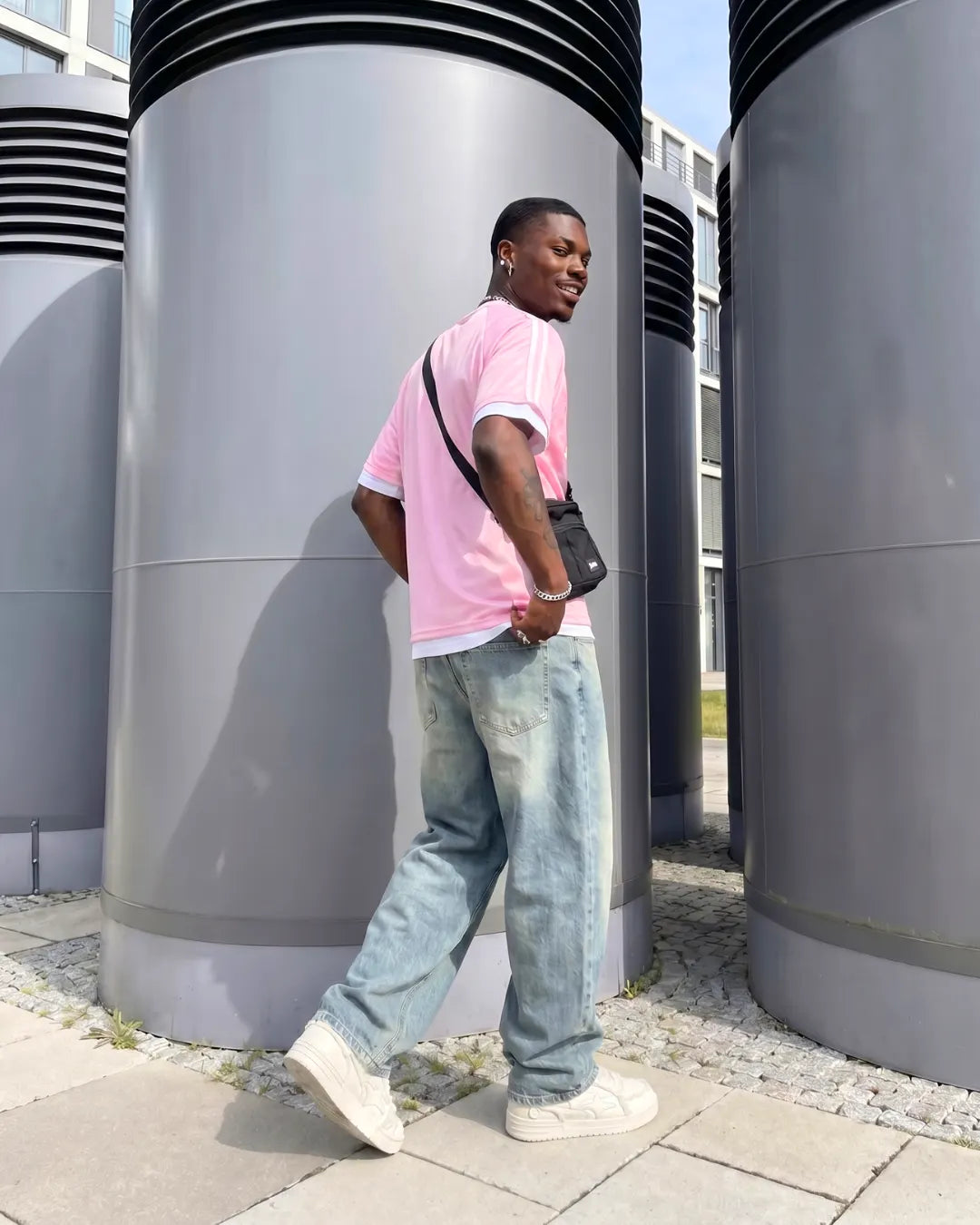 "AROME" Blue Baggy Pants