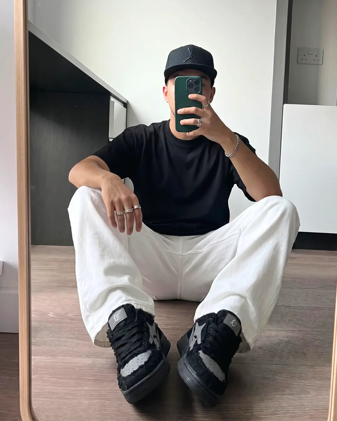 "AIRLINE" Carbon Black Sneakers