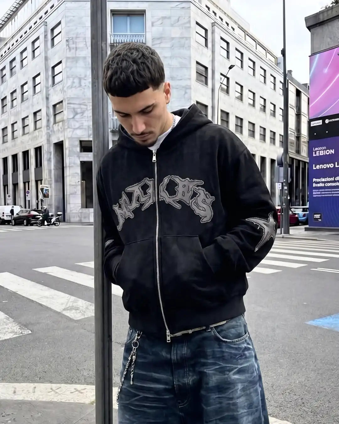 "FADER" Embroided Zip-Up