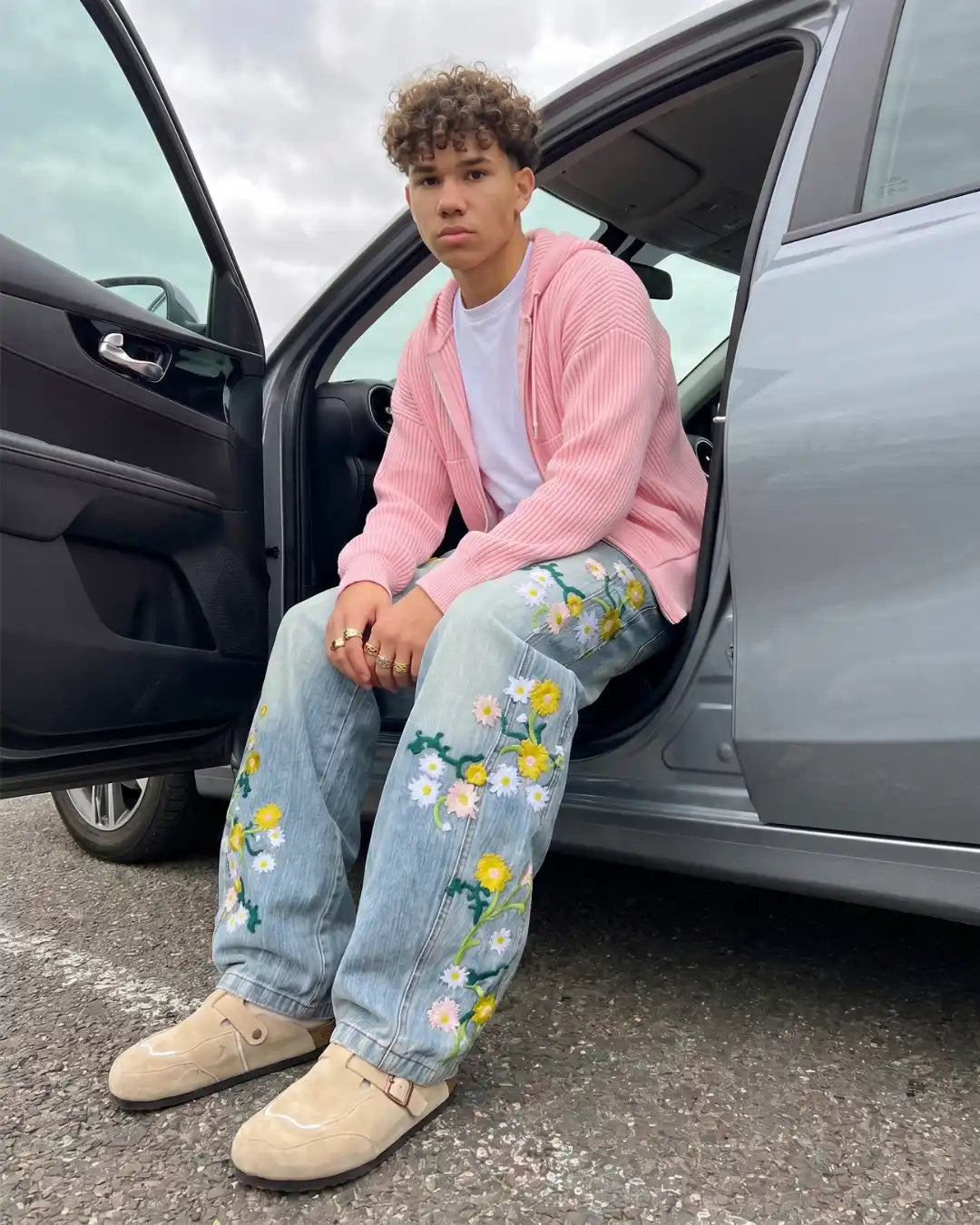 "PETAL" Embroidered Pants