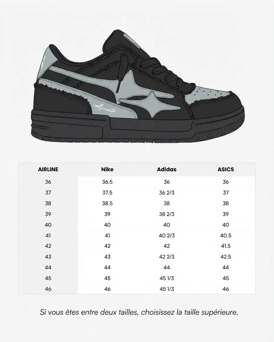 <tc>"BLACK AIRLINE" Shoes</tc>